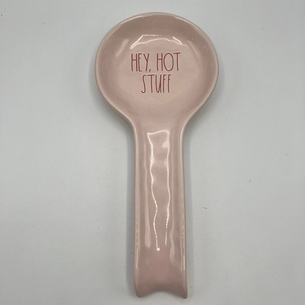NWOT Rae Dunn Pink HEY, HOT STUFF Spoon Rest